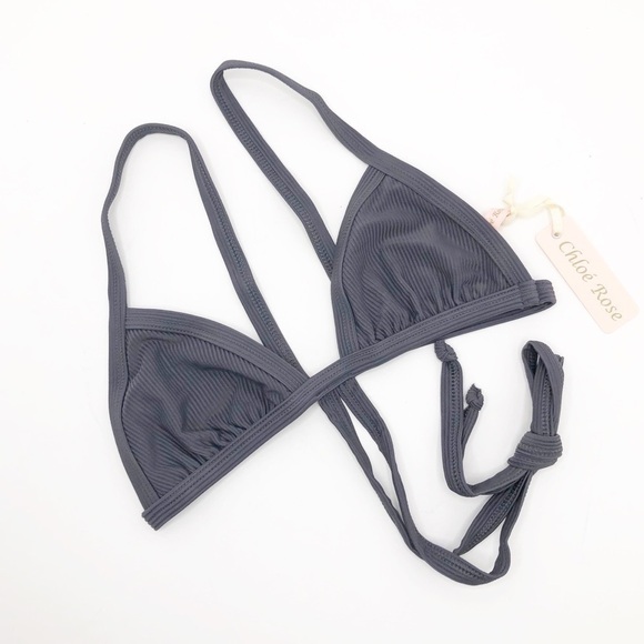 𝅺Chloe Rose Gray ribbed bikini top - Picture 13 of 13